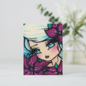 ポインセチアPixieクリスマスフェアリー雪はがき シーズンポストカード (スタンド正面)