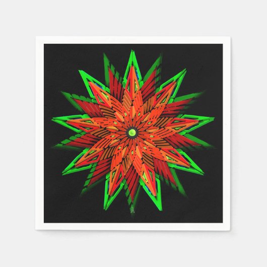 ポインセチアWOW スタンダードカクテルナプキン (正面)