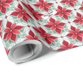 ポインセチインスパイアアモダンのクリスマスパターン ラッピングペーパー (ロールコーナー)