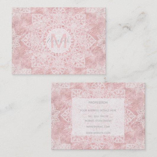 ポインセチエレガントアと雪片が曼荼羅を落とす 名刺 (正面/裏面)