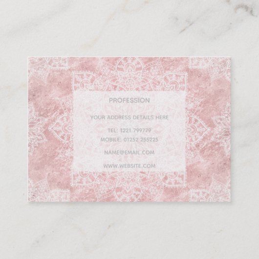 ポインセチエレガントアと雪片が曼荼羅を落とす 名刺 (裏面)