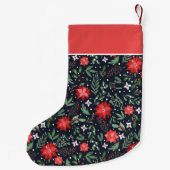 ポインセチエレガントアのパタパーソナライズされたーン スモールクリスマスストッキング (裏面)