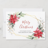 ポインセチエレガントアクリスマスミストルーの挨拶 シーズンカード (正面)