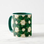 ポインセチエレガントアフラワーダークグリーンクリスマス マグカップ (正面左)