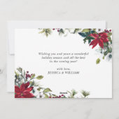 ポインセチエレガントア寄せ木クリスマス挨拶 シーズンカード (裏面)