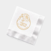 ポインセチフレームメリークリスマス#2ご家族の挨拶 箔ナプキン (左)