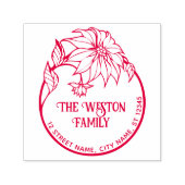 ポインセチフレームメリークリスマス#2名前差出人住所 セルフインキングスタンプ (デザイン)