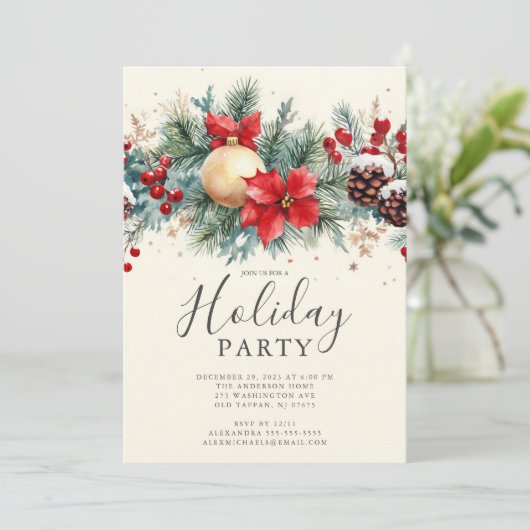 ポインセチ素朴アのクリスマスパーティー 招待状 (スタンド正面)