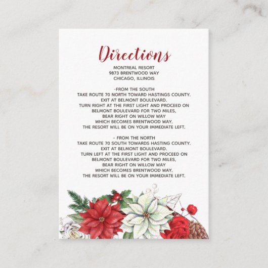 ポインセチ素朴ア冬の葉パインコーン詳細 エンクロージャーカード (正面)