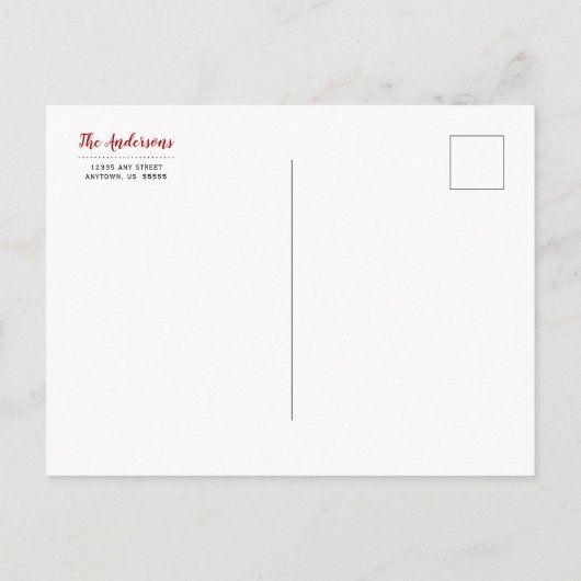 ポインセチ素朴ア |クリスマスの日付を保存するパーティー 案内ポストカード (裏面)