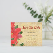 ポインセチ素朴ア |クリスマスの日付を保存するパーティー 案内ポストカード (スタンド正面)