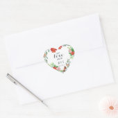 ポインセチ結婚ア ハートシール (封筒)