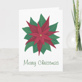 ポインセチ絵を描アの花のクリスマスカード シーズンカード