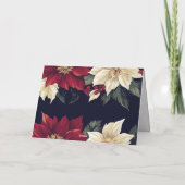 ポインセチ赤と白アのクリスマスカード カード (裏面)