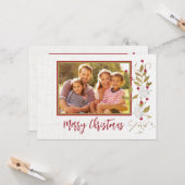 ポインセッタとレッドベリカスタムー家族クリスマスCa カード (正面/裏面インサイチュ)