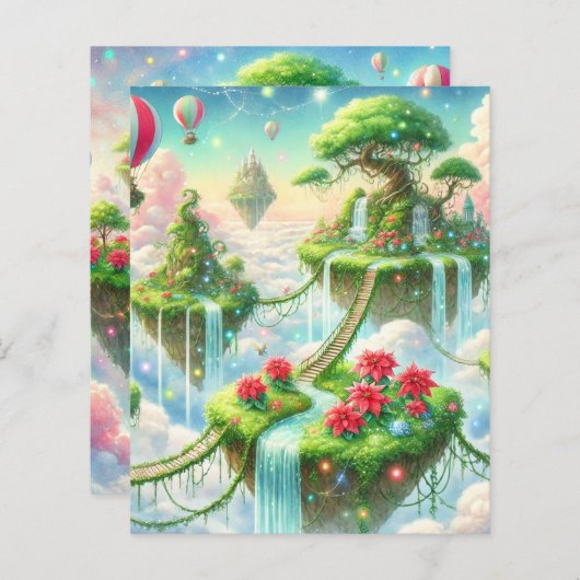 ポインセテお洒落ィアスカイ諸島スクラップブック紙 (正面/裏面)