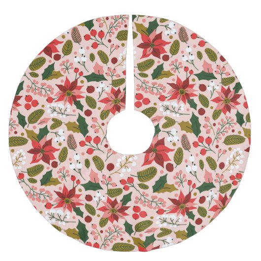 ポインセティアの冬休み ブラッシュドポリエステルツリースカート (正面)