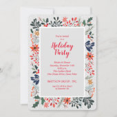 ポインセティアウィンターフラワーズホリデー招待状 (正面)