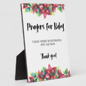 ポインセティアウィンターホリデー祈りの言葉ズベビーサイン フォトプラーク (側面)