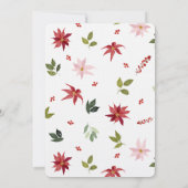 ポインセティアウォーターカラークリスマス婚約パーティ 招待状 (裏面)