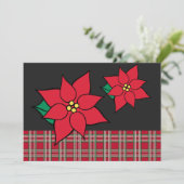 ポインセティアクリスマスパーティーホリデー招待状 招待状 (スタンド正面)