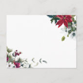 ポインセティアクリスマスホリデーティー招待状カード ポストカード (裏面)