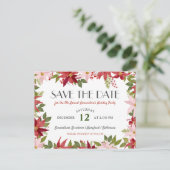 ポインセティアクリスマスホリデーパーティセーブザデート 案内ポストカード (スタンド正面)