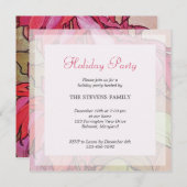 ポインセティアクリスマスホリデーパーティ招待状 招待状 (正面/裏面)