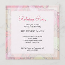 ポインセティアクリスマスホリデーパーティ招待状