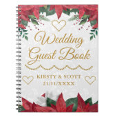 ポインセティアクリスマス冬の結婚式ゲストブック ノートブック (正面)
