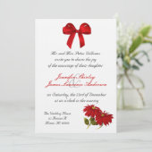 ポインセティアクリスマス結婚式招待状 招待状 (スタンド正面)