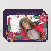 ポインセティアコーナーズホリデーフォトカード シーズンカード (正面/裏面)