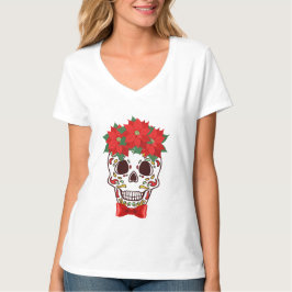 ポインセティアスとのクリスマスシュガースカル Tシャツ