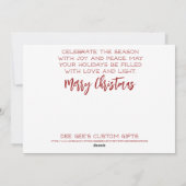 ポインセティアスとの美しい眠る天使 シーズンカード (裏面)