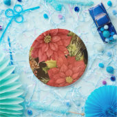 ポインセティアスイン開花 ペーパープレート (パーティー)