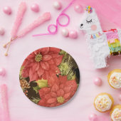 ポインセティアスイン開花 ペーパープレート (パーティー)