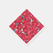 ポインセティアスウィンターシェルターラウンドパフ スタンダードカクテルナプキン (角)