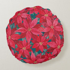 ポインセティアスウィンターシェルター ラウンドクッション