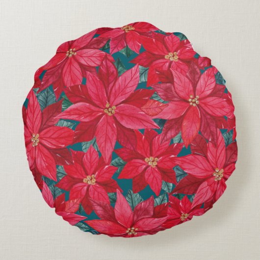 ポインセティアスウィンターシェルター ラウンドクッション (裏面)