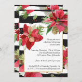 ポインセティアスオンストライプパーティの招待状 招待状 (正面/裏面)