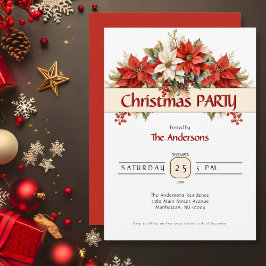 ポインセティアスクリスマスパーティー 招待状