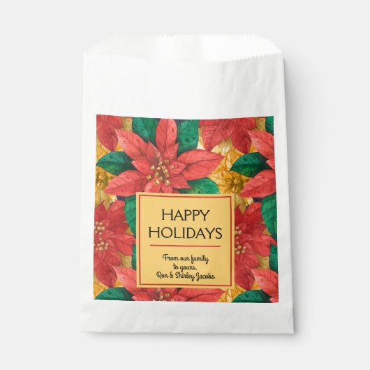 ポインセティアスクリスマスフローラ フェイバーバッグ (正面)