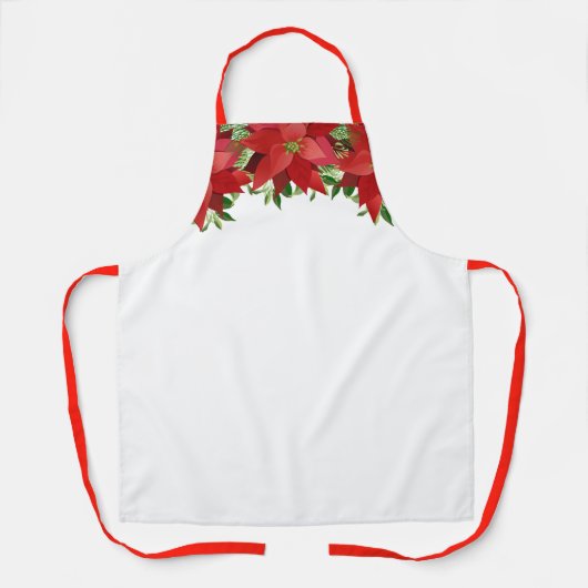 ポインセティアスクリスマパーソナライズされたスカスタム エプロン (正面)