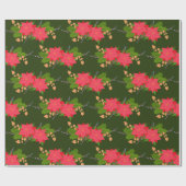 ポインセティアスフラワーズホリデー ラッピングペーパー (フラット)