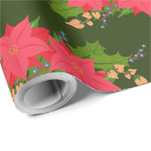 ポインセティアスフラワーズホリデー ラッピングペーパー (ロールコーナー)