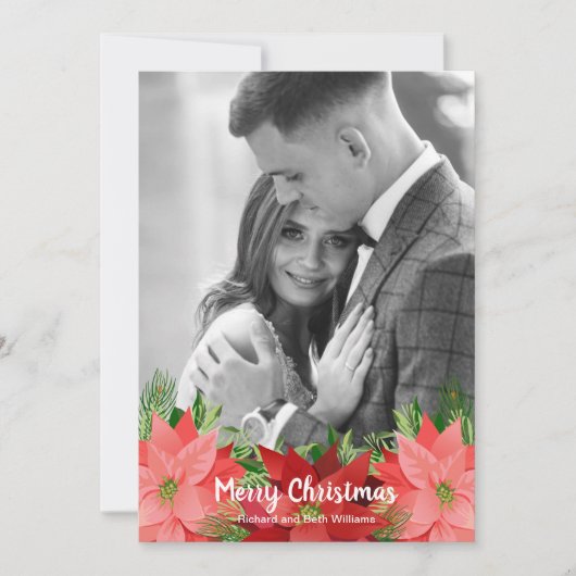 ポインセティアスフローラクリスマスフォト シーズンカード (正面)