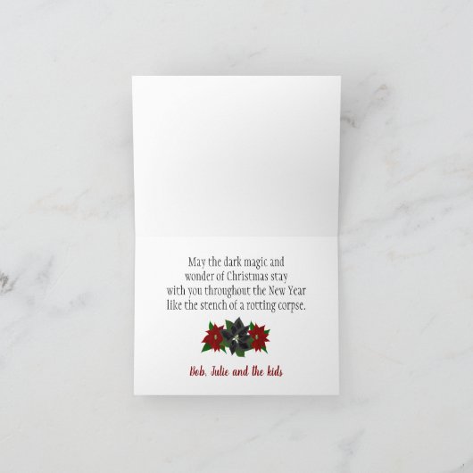 ポインセティアスホリデイ カード (内部)