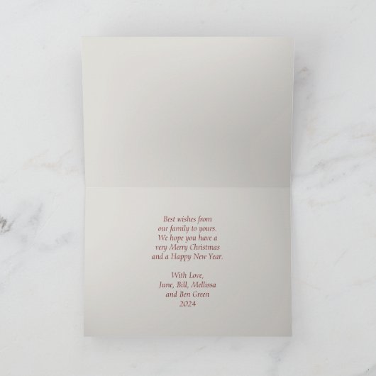 ポインセティアス・クリスマスカードを使った超現実的なシーン カード (内部)