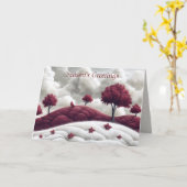 ポインセティアス・クリスマスカードを使った超現実的なシーン カード (黄色い花)