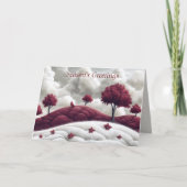 ポインセティアス・クリスマスカードを使った超現実的なシーン カード (正面)